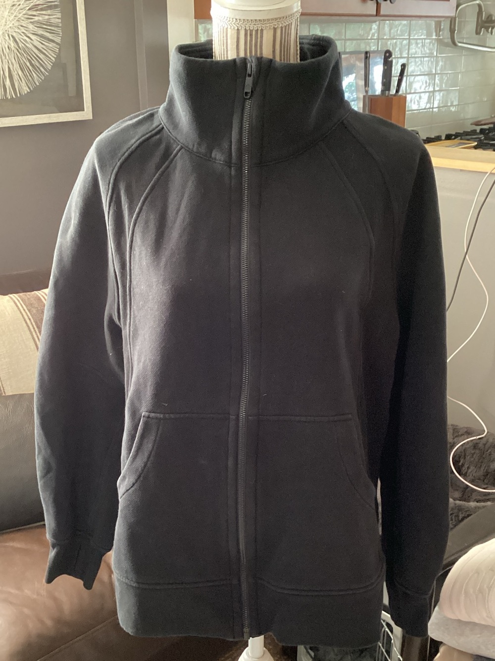 lululemon athletica Black Full-Zip Funnel Neck Scuba Sweatshirt